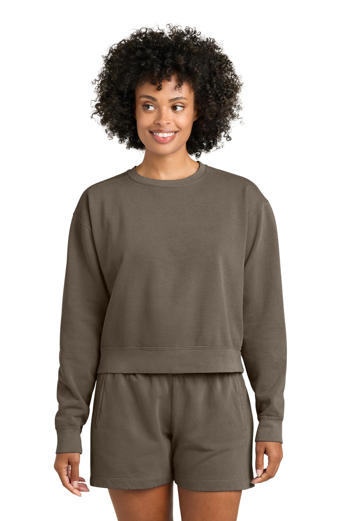 Custom Embroidery or DTF Print - Comfort Colors ® Women's Mid-Length Crewneck Sweatshirt 1566L