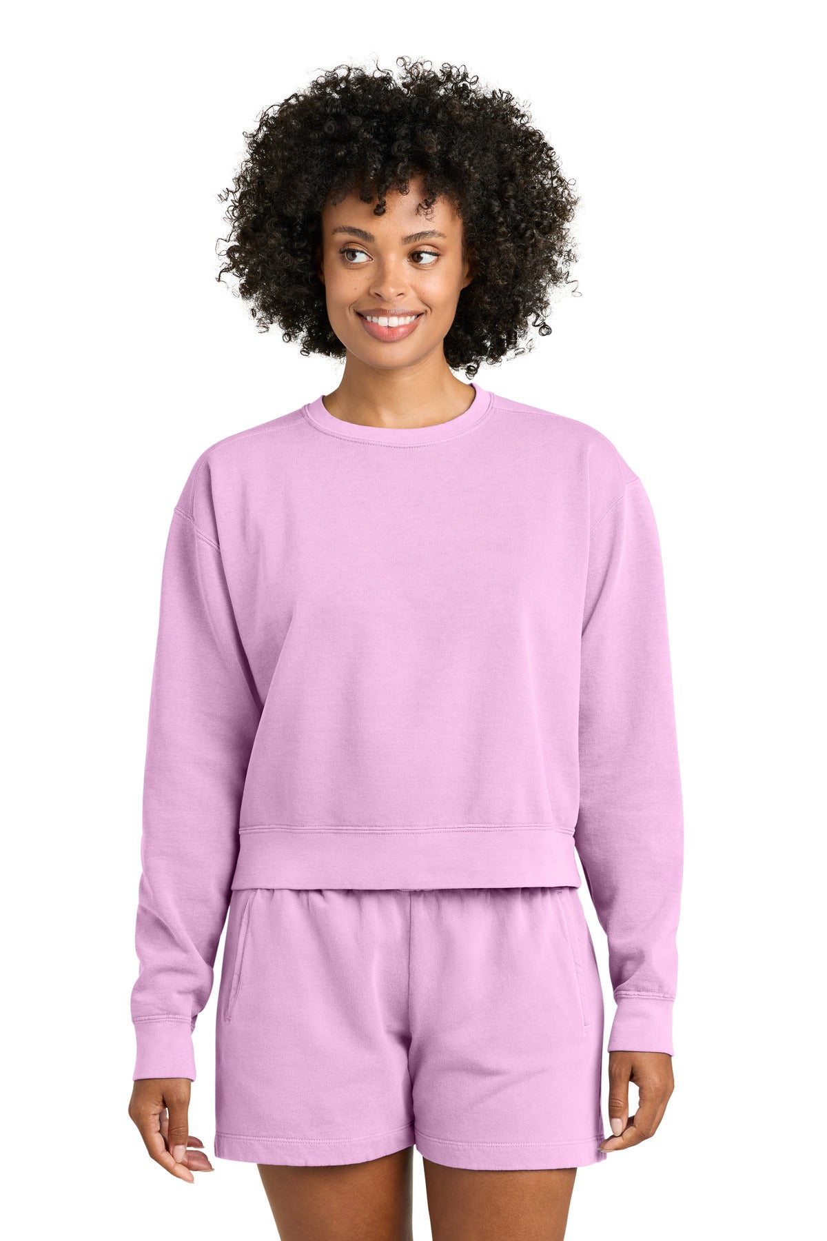 Custom Embroidery or DTF Print - Comfort Colors ® Women's Mid-Length Crewneck Sweatshirt 1566L