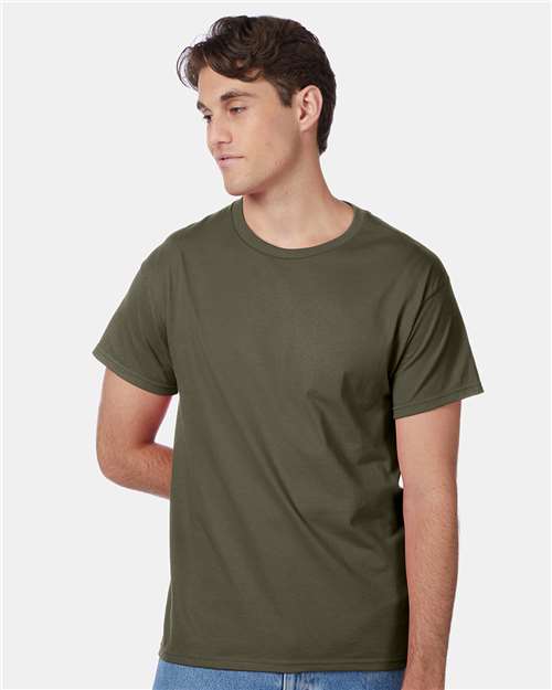 Custom Embroidered - Hanes - Unisex Authentic T-Shirt - Fatigue Green - 5250