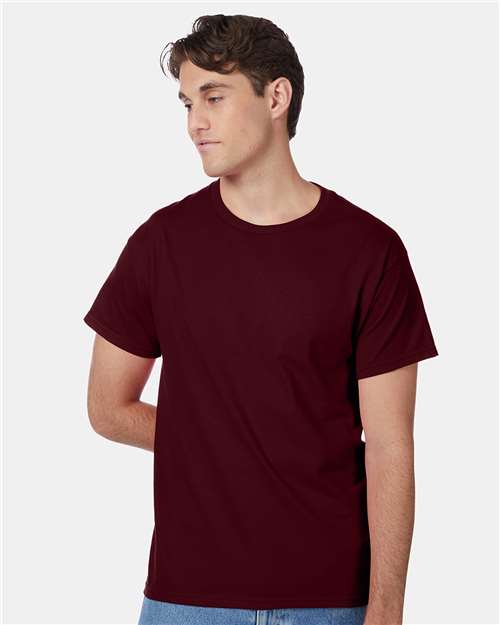 Custom Embroidered - Hanes - Unisex Authentic T-Shirt - Maroon - 5250