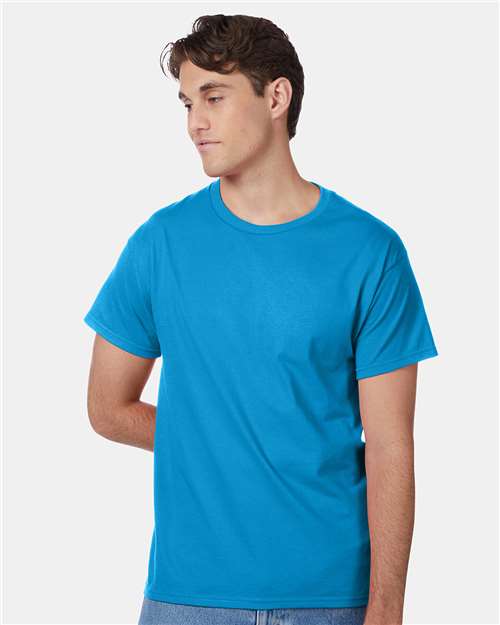 Custom Embroidered - Hanes - Unisex Authentic T-Shirt - Teal - 5250