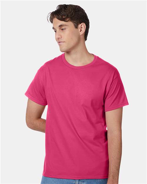 Custom Embroidered - Hanes - Unisex Authentic T-Shirt - Wow Pink - 5250