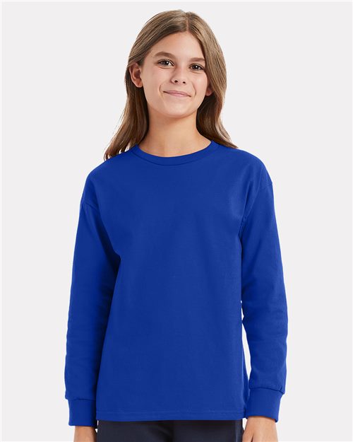 Custom Embroidered - Hanes - Youth Authentic Long Sleeve T-Shirt - 5546