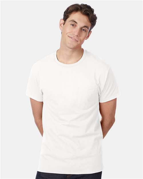Custom Embroidered - Hanes - Men's Authentic Pocket T-Shirt - 5590