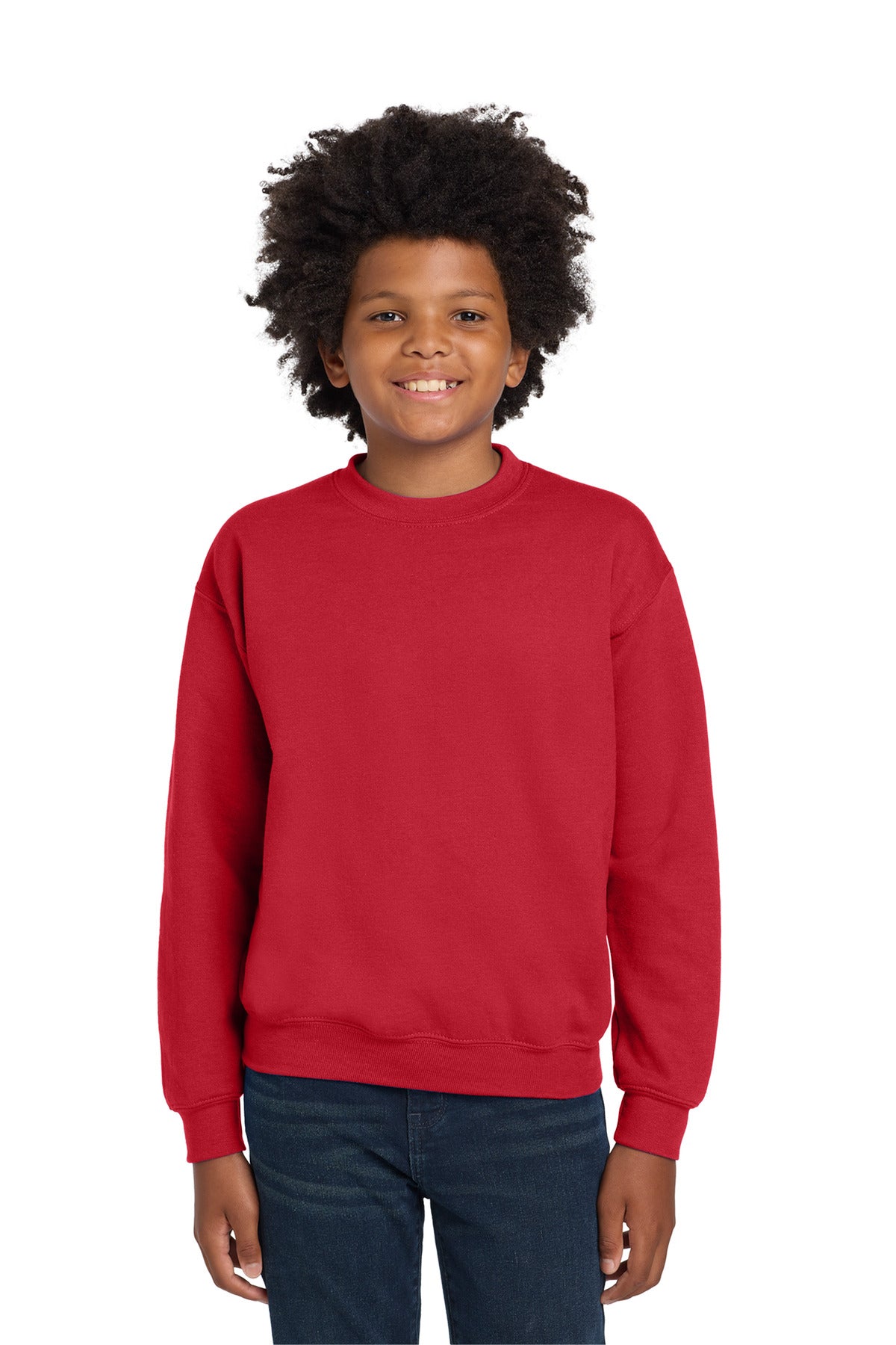 Custom Embroidered or DTF Printed - Gildan ® Youth Heavy Blend™ Crewneck Sweatshirt. 18000B
