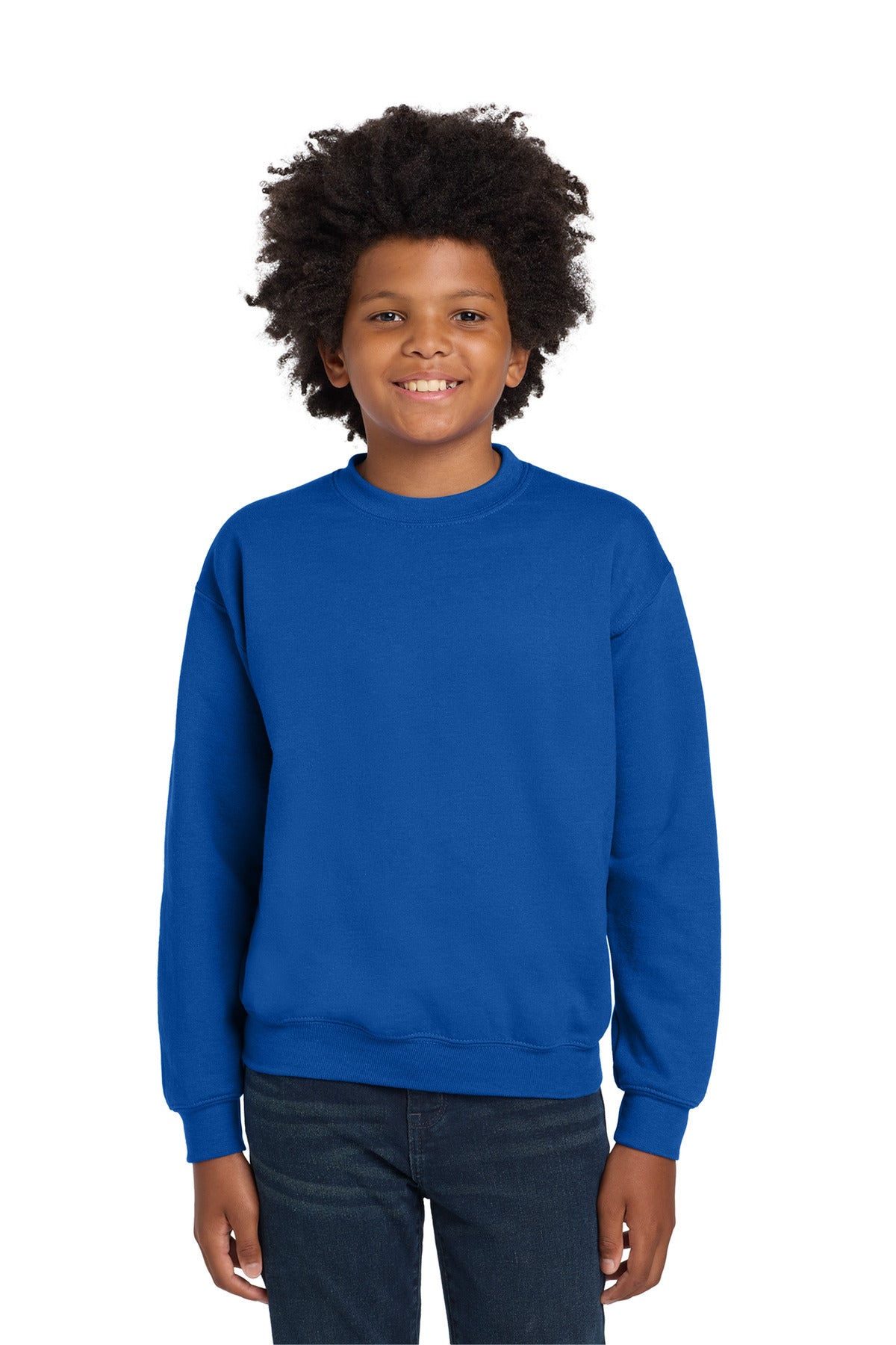 Custom Embroidered or DTF Printed - Gildan ® Youth Heavy Blend™ Crewneck Sweatshirt. 18000B