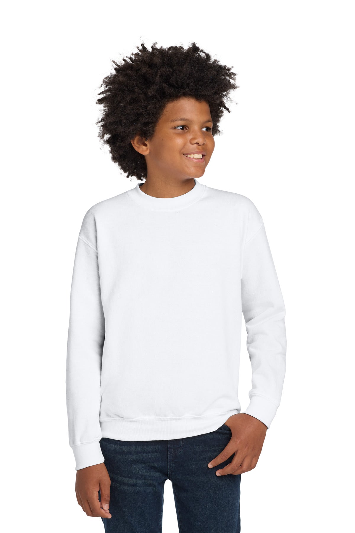 Custom Embroidered or DTF Printed - Gildan ® Youth Heavy Blend™ Crewneck Sweatshirt. 18000B