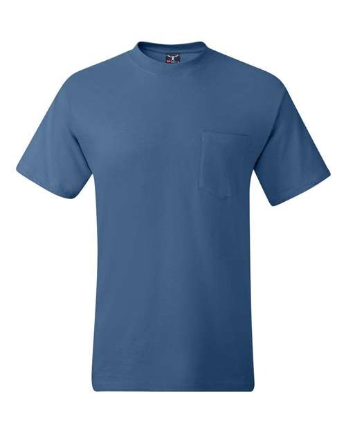 Custom Embroidered - Hanes - Men's Beefy-T® Pocket T-Shirt - 5190