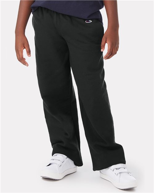 Custom Embroidered - Champion - Youth Powerblend® Open-Bottom Sweatpants with Pockets - P890