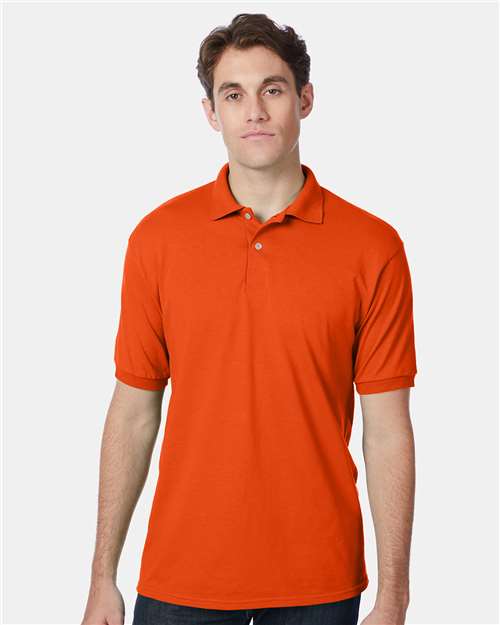 Custom Embroidered - Hanes - Men's EcoSmart® Jersey Polo - Orange - 054X