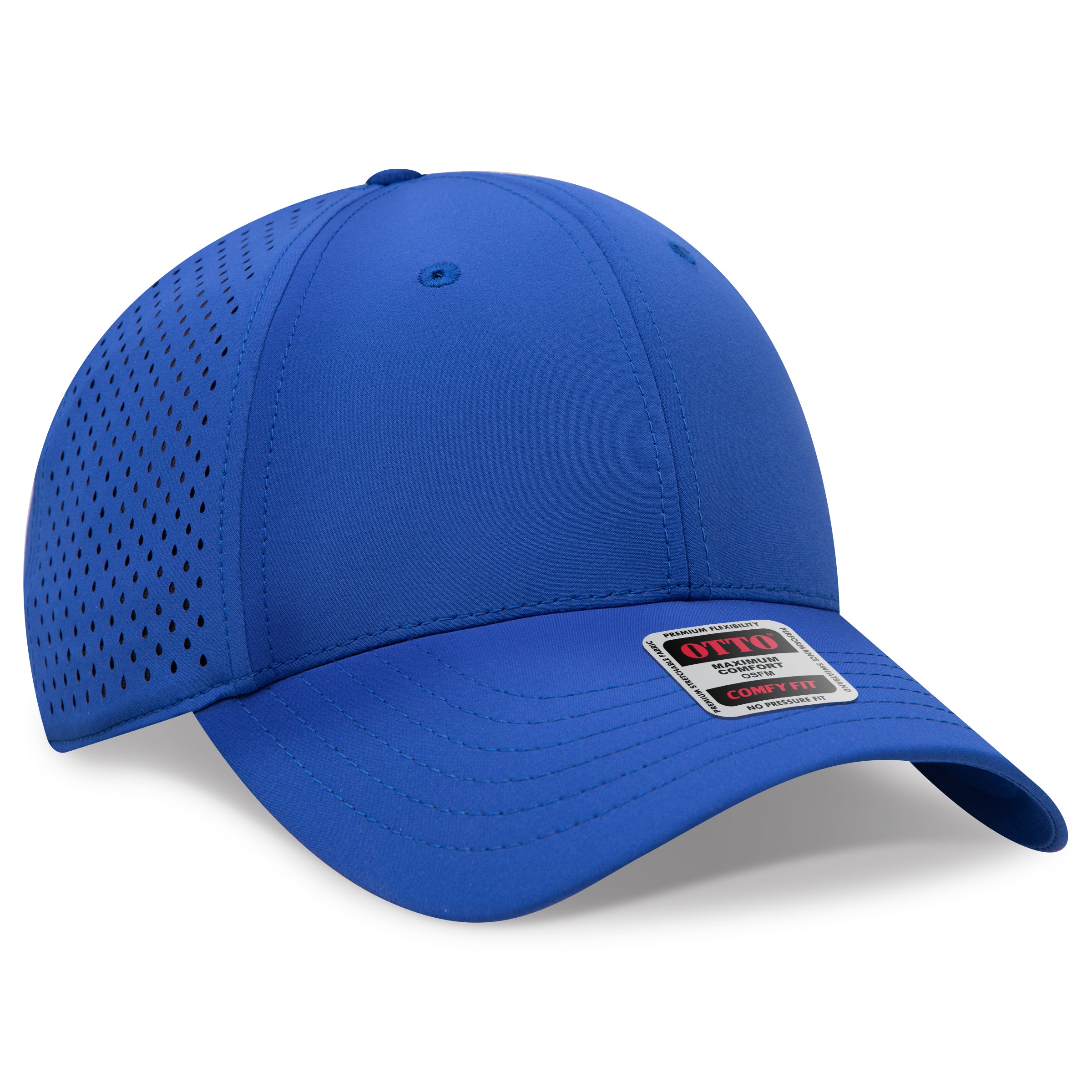 Custom Embroidered or DTF Printed - OTTO CAP® OTTO COMFY FIT® 6 Panel Low Profile Perforated Baseball Cap
