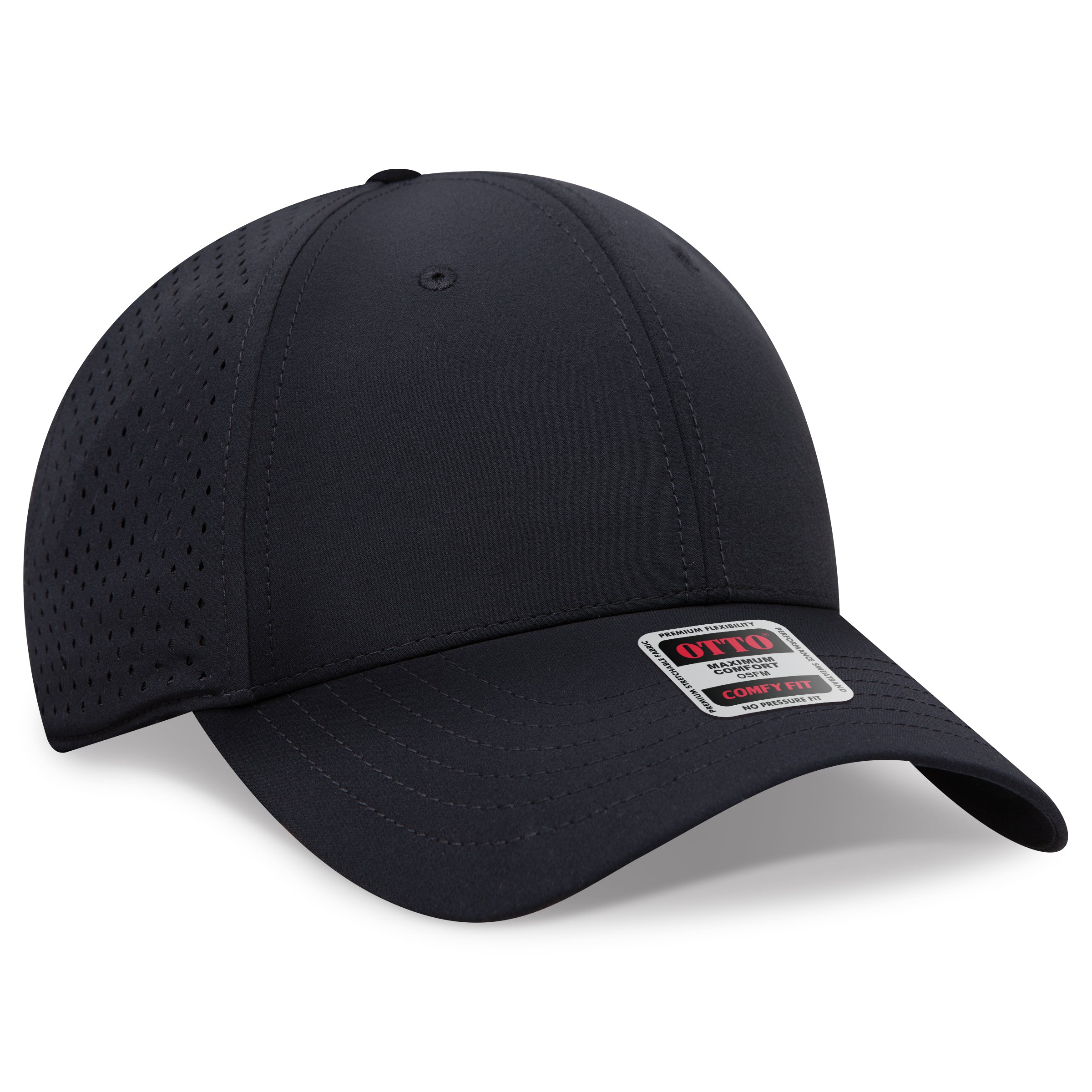 Custom Embroidered or DTF Printed - OTTO CAP® OTTO COMFY FIT® 6 Panel Low Profile Perforated Baseball Cap