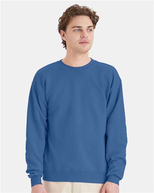 Custom Embroidered - Hanes - Unisex EcoSmart® Crewneck Sweatshirt - Denim Blue - P160