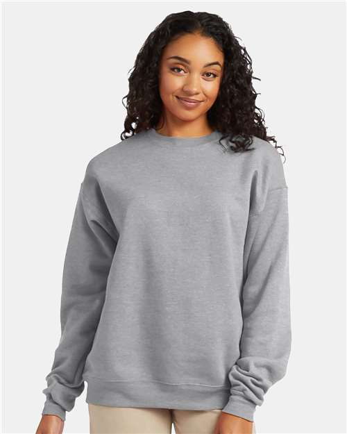Custom Embroidered - Hanes - Unisex EcoSmart® Crewneck Sweatshirt - Light Steel - P160