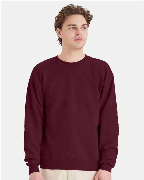 Custom Embroidered - Hanes - Unisex EcoSmart® Crewneck Sweatshirt - Maroon - P160