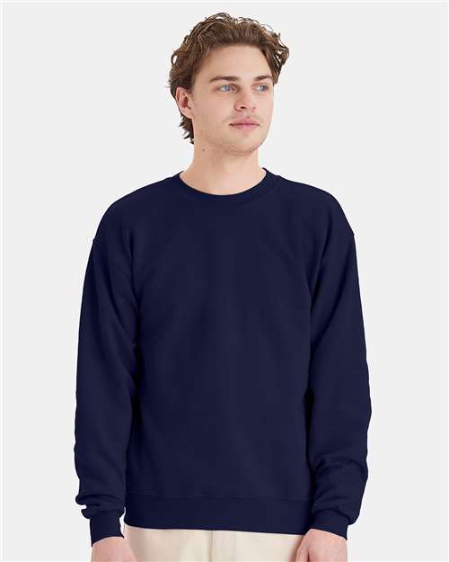 Custom Embroidered - Hanes - Unisex EcoSmart® Crewneck Sweatshirt - Navy - P160