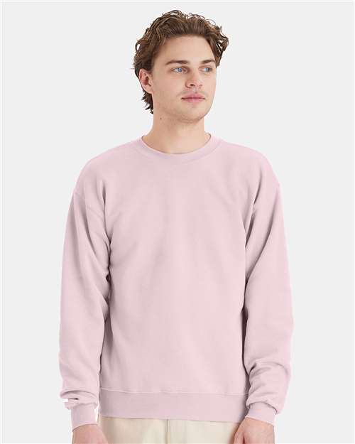 Custom Embroidered - Hanes - Unisex EcoSmart® Crewneck Sweatshirt - Pale Pink - P160