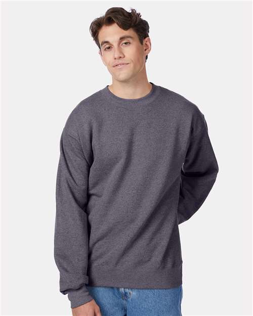 Custom Embroidered - Hanes - Unisex Ultimate Cotton® Crewneck Sweatshirt - Charcoal Heather - F260