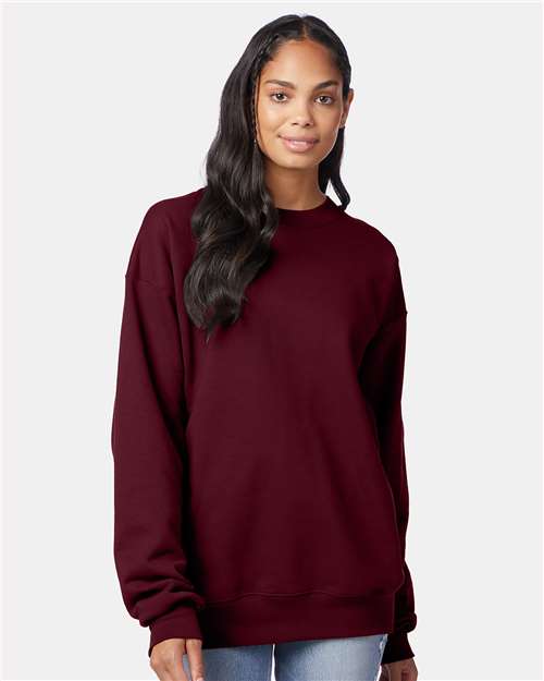 Custom Embroidered - Hanes - Unisex Ultimate Cotton® Crewneck Sweatshirt - Maroon - F260
