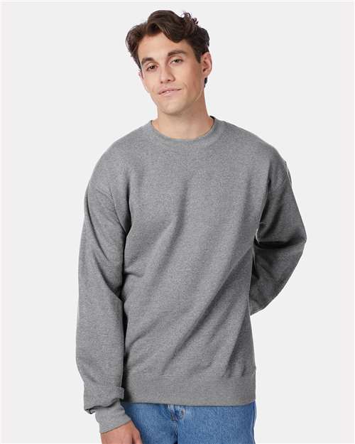Custom Embroidered - Hanes - Unisex Ultimate Cotton® Crewneck Sweatshirt - Oxford Grey - F260