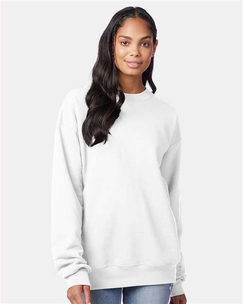Custom Embroidered - Hanes - Unisex Ultimate Cotton® Crewneck Sweatshirt - White - F260