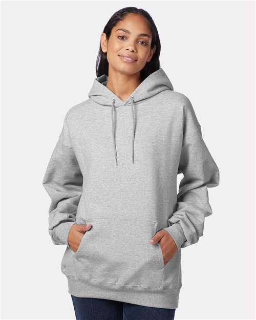 Custom Embroidered - Hanes - Unisex Ultimate Cotton® Hooded Sweatshirt - Light Steel - F170