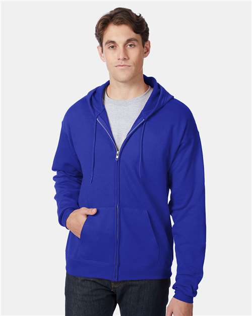Custom Embroidered - Hanes - Unisex EcoSmart® Full-Zip Hooded Sweatshirt - P180