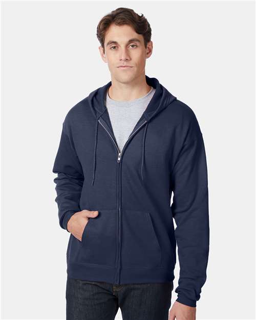 Custom Embroidered - Hanes - Unisex EcoSmart® Full-Zip Hooded Sweatshirt - P180