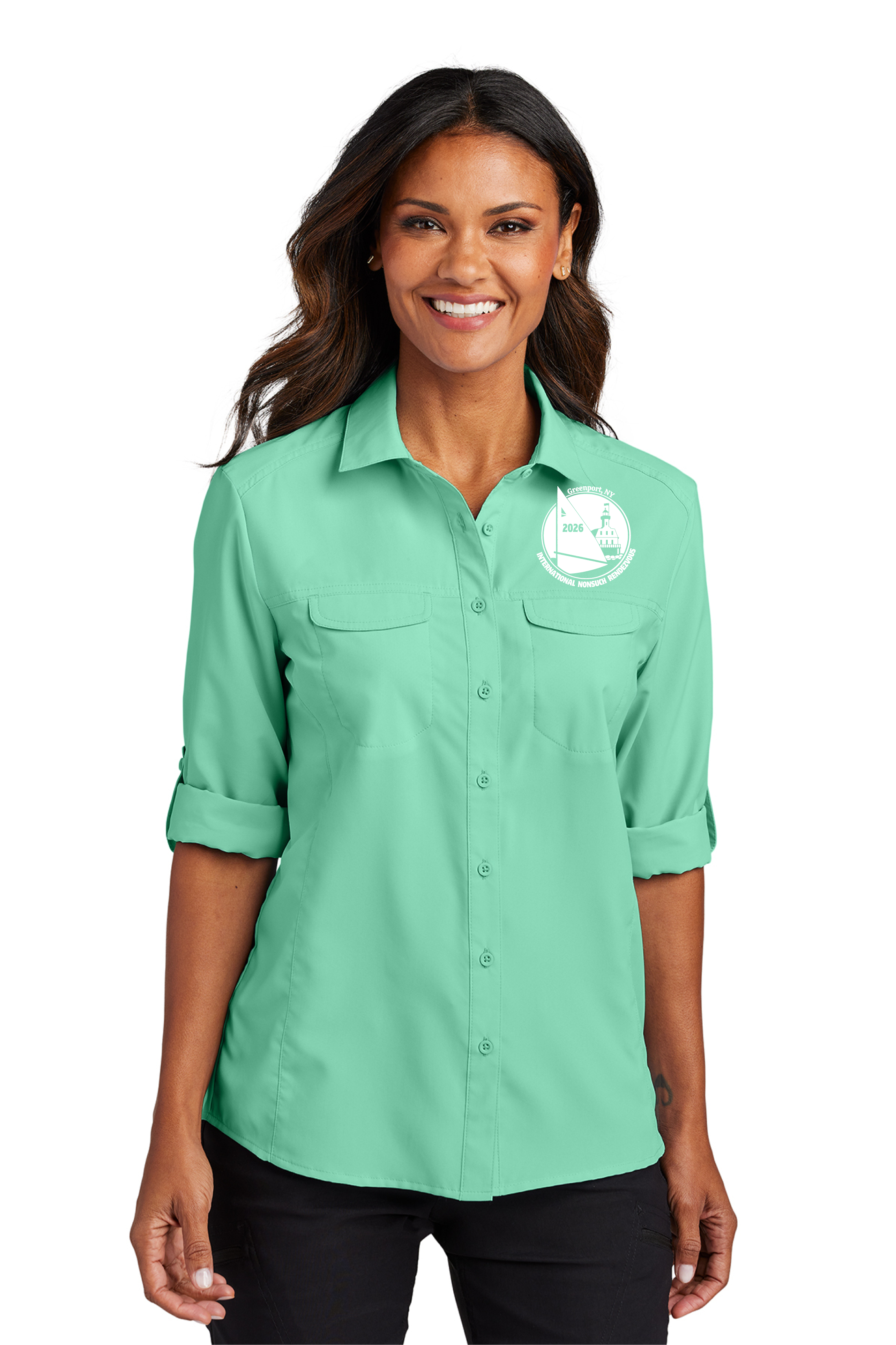 Nonsuch 2026 Greenport Rendezvous - Port Authority® Women's Long Sleeve UV Daybreak Shirt - LW960