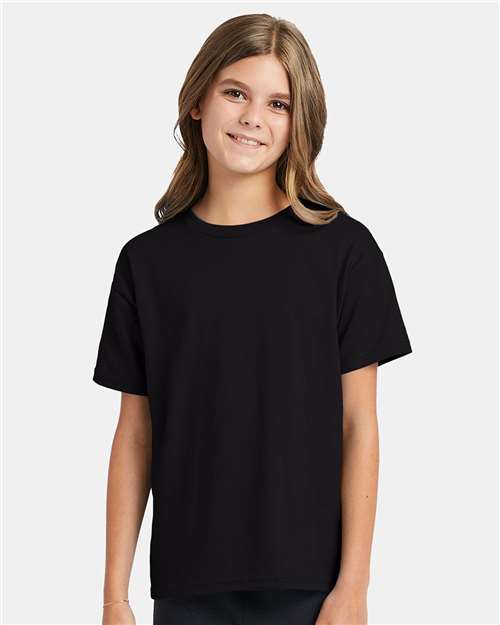 Custom Embroidered - Hanes - Youth EcoSmart® T-Shirt - Black - 5370