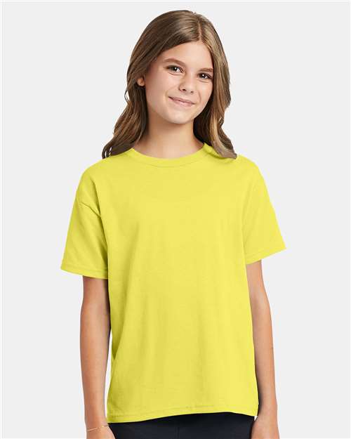 Custom Embroidered - Hanes - Youth EcoSmart® T-Shirt - Yellow - 5370