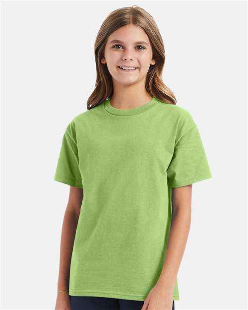 Custom Embroidered - Hanes - Youth Authentic T-Shirt - Lime - 5450