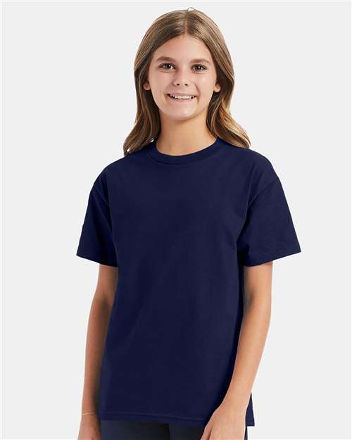 Custom Embroidered - Hanes - Youth Authentic T-Shirt - Navy - 5450