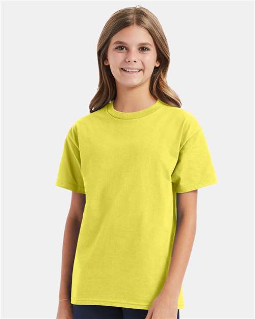 Custom Embroidered - Hanes - Youth Authentic T-Shirt - Yellow - 5450