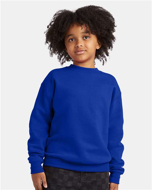 Custom Embroidered - Hanes - Youth EcoSmart® Crewneck Sweatshirt - P360