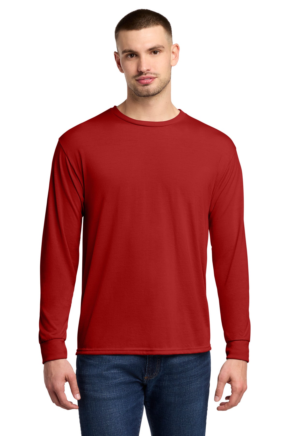 Custom Embroidery or DTF Print - Jerzees ® Dri-Power ® 100% Polyester Long Sleeve T-Shirt 21LS