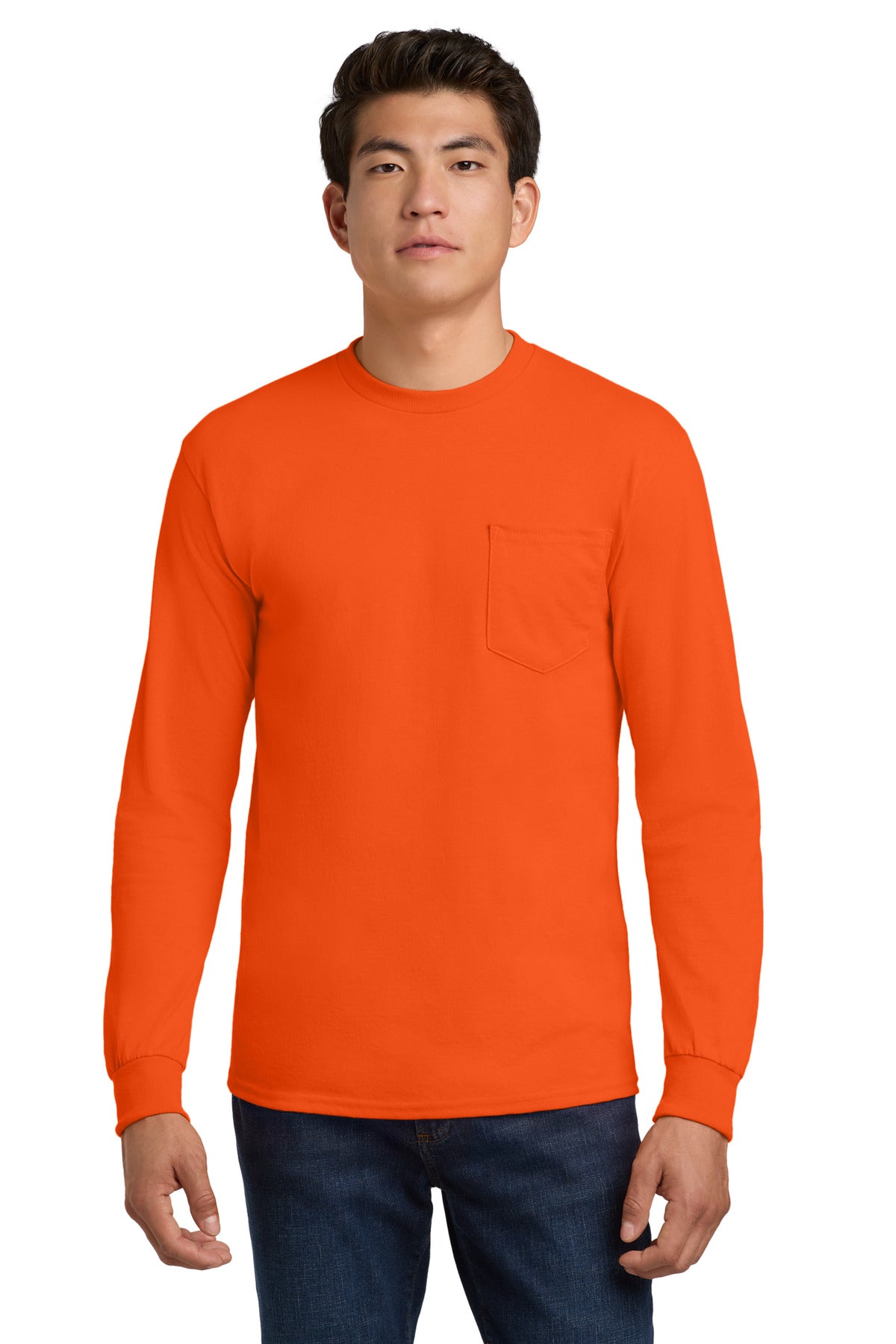 Custom Embroidered or DTF Printed - Gildan ® - Ultra Cotton ® 100% US Cotton Long Sleeve T-Shirt with Pocket. 2410
