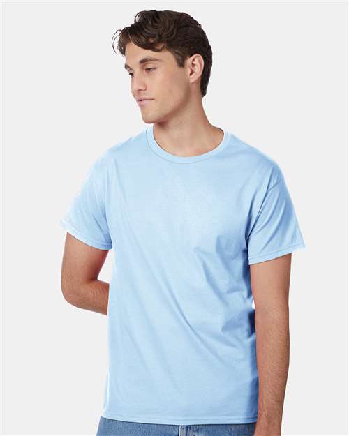 Custom Embroidered - Hanes - Unisex Authentic T-Shirt - Light Blue - 5250