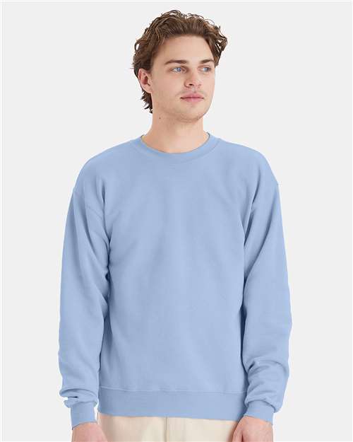 Custom Embroidered - Hanes - Unisex EcoSmart® Crewneck Sweatshirt - Light Blue - P160