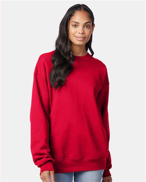 Custom Embroidered - Hanes - Unisex Ultimate Cotton® Crewneck Sweatshirt - Deep Red - F260