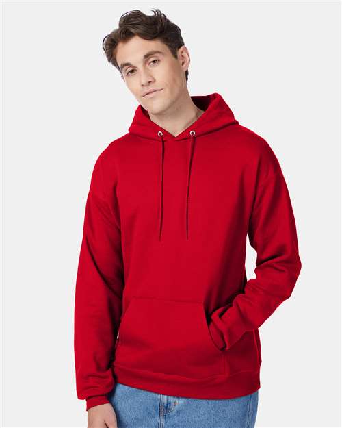 Custom Embroidered - Hanes - Unisex EcoSmart® Hooded Sweatshirt - Deep Red - P170