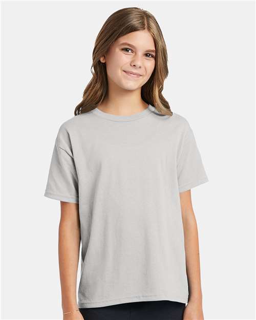 Custom Embroidered - Hanes - Youth EcoSmart® T-Shirt - 5370