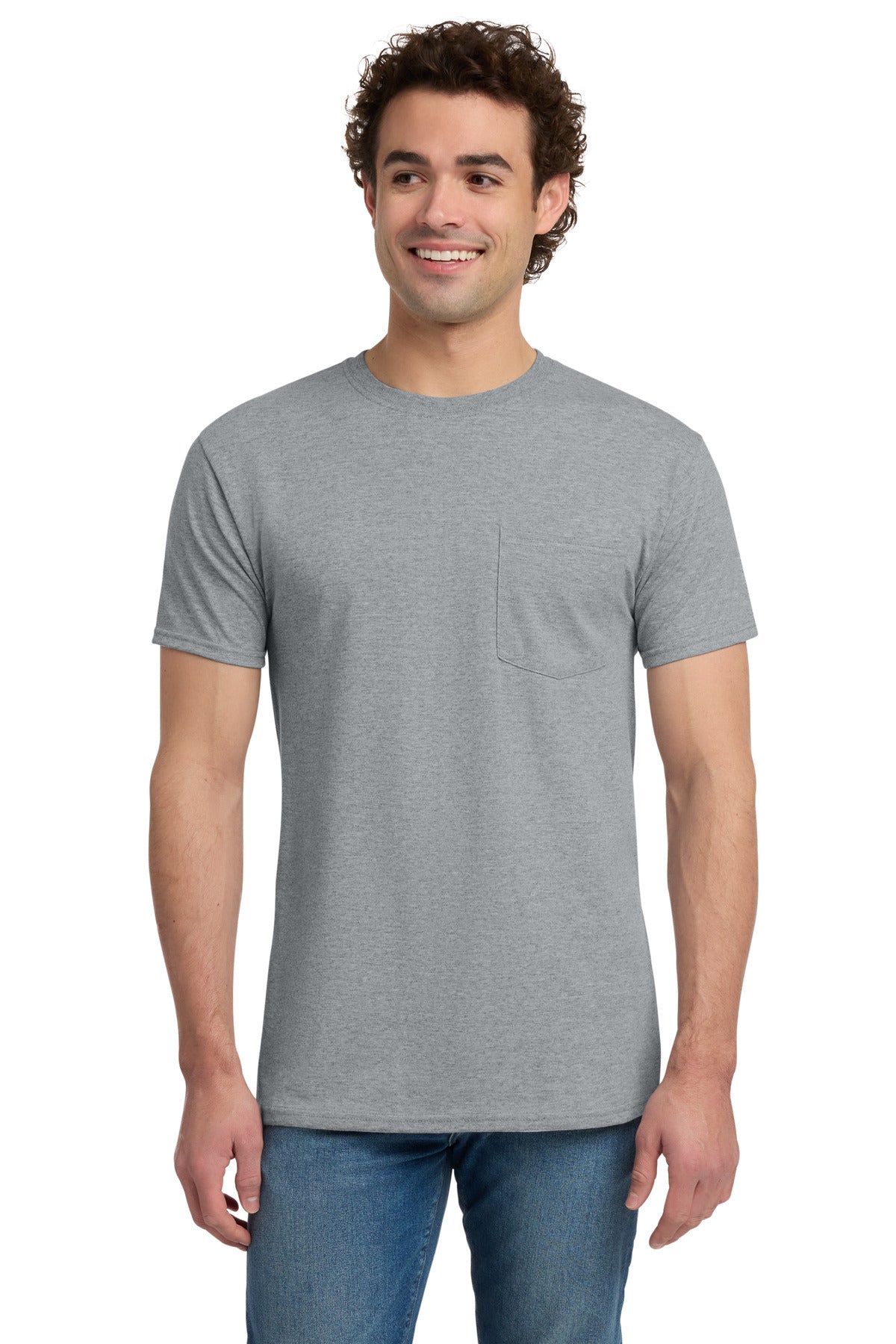 Custom Embroidery or DTF Print - Jerzees ® - Dri-Power ® 50/50 Cotton/Poly Pocket T-Shirt. 29MP