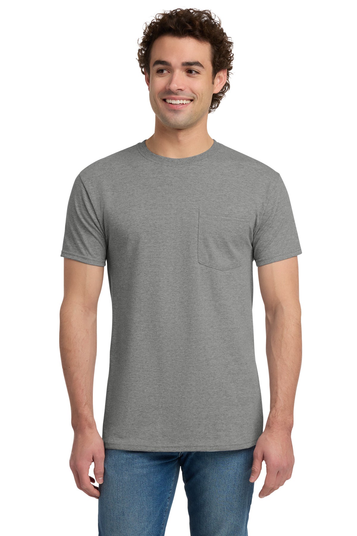 Custom Embroidery or DTF Print - Jerzees ® - Dri-Power ® 50/50 Cotton/Poly Pocket T-Shirt. 29MP