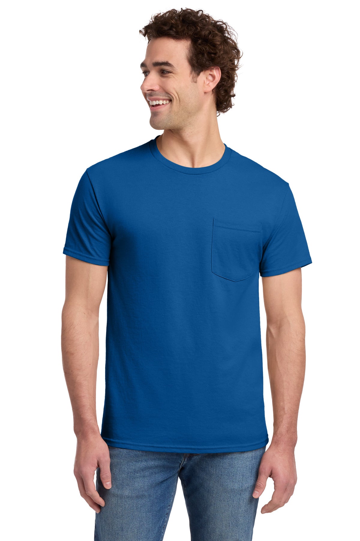Custom Embroidery or DTF Print - Jerzees ® - Dri-Power ® 50/50 Cotton/Poly Pocket T-Shirt. 29MP