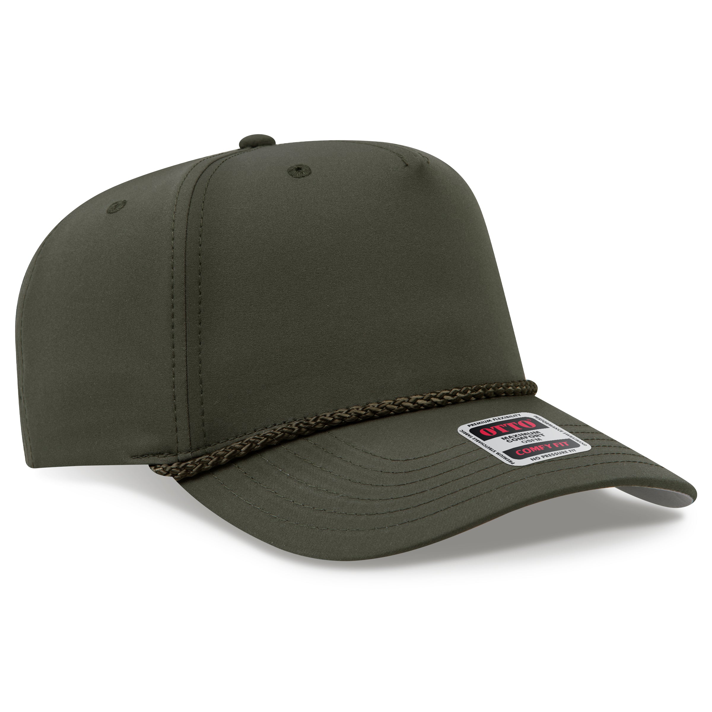 Custom Embroidered or DTF Printed - OTTO CAP® OTTO COMFY FIT® 5 Panel Mid Profile Baseball Cap