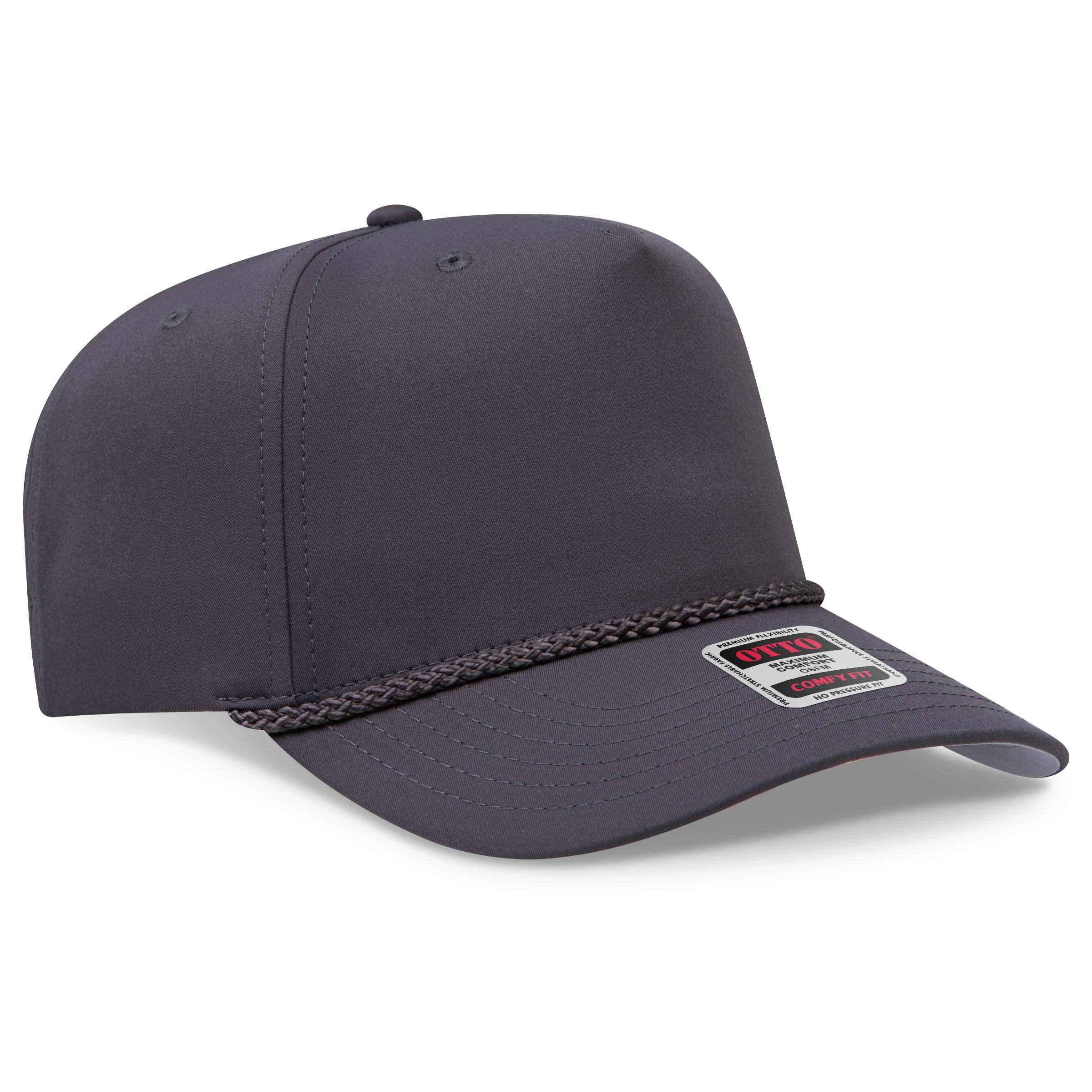 Custom Embroidered or DTF Printed - OTTO CAP® OTTO COMFY FIT® 5 Panel Mid Profile Baseball Cap