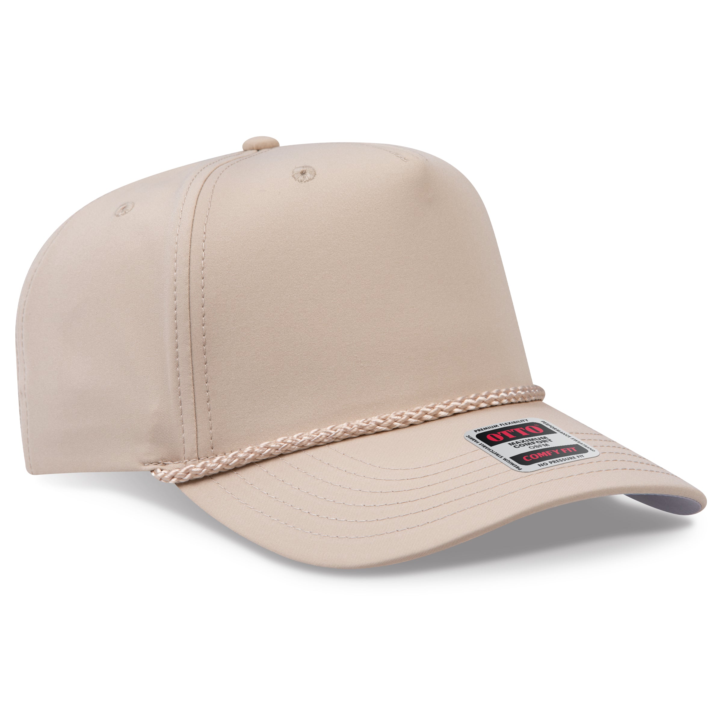 Custom Embroidered or DTF Printed - OTTO CAP® OTTO COMFY FIT® 5 Panel Mid Profile Baseball Cap