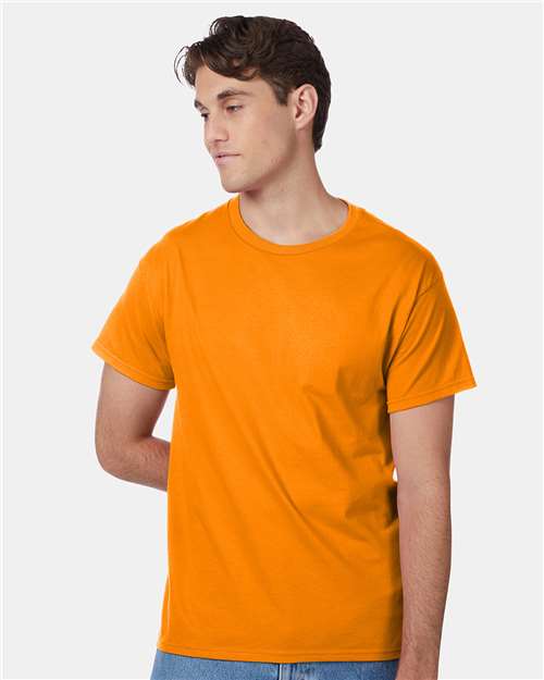 Custom Embroidered - Hanes - Unisex Authentic T-Shirt - Safety Orange - 5250