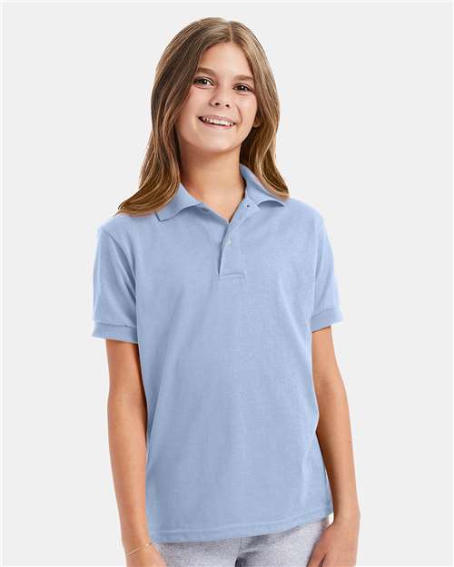 Custom Embroidered - Hanes - Youth EcoSmart® Jersey Polo - 054Y